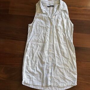 Abercrombie & Fitch Striped Mini Dress - White and Gray